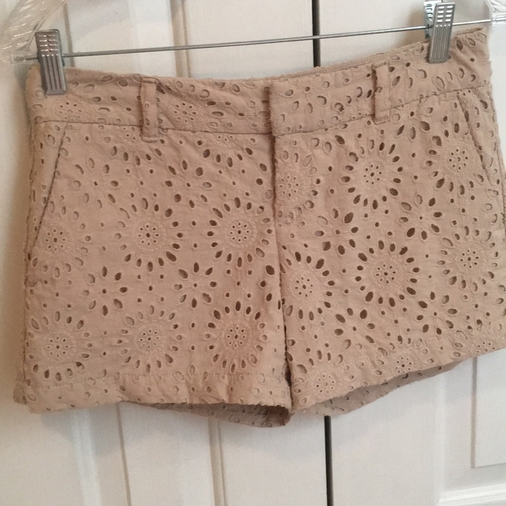 Loft eyelet khaki shorts